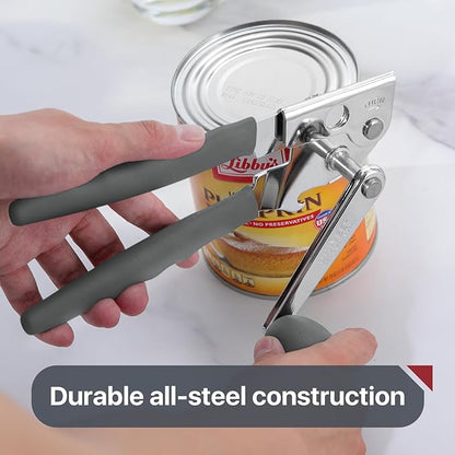 Commercial Can Opener, UHIYEE Hand Crank Can Opener Manual Heavy Duty with Comfortable Extra-long Handles, Oversized Knob, Large Handheld Can Open Easy for Big Cans, Gray - Image 6