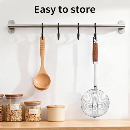 ChefBee 5.3" Spider Strainer Skimmer Spoon with Handle, Stainless Steel Wire Strainer Ladle for Cooking and Frying, Kitchen Utensils Slotted Pasta Spoon, Fryer Scoop - Image 5