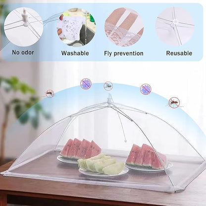 JULBEAR 2 Pcs 40x24inches Extra Large Mesh Food Cover Tent Umbrella Food Screen Covers for Outside Pop-up Mesh Collapsible Food Nets for Parties Picnics Outdoor BBQs Collapsible - Image 4