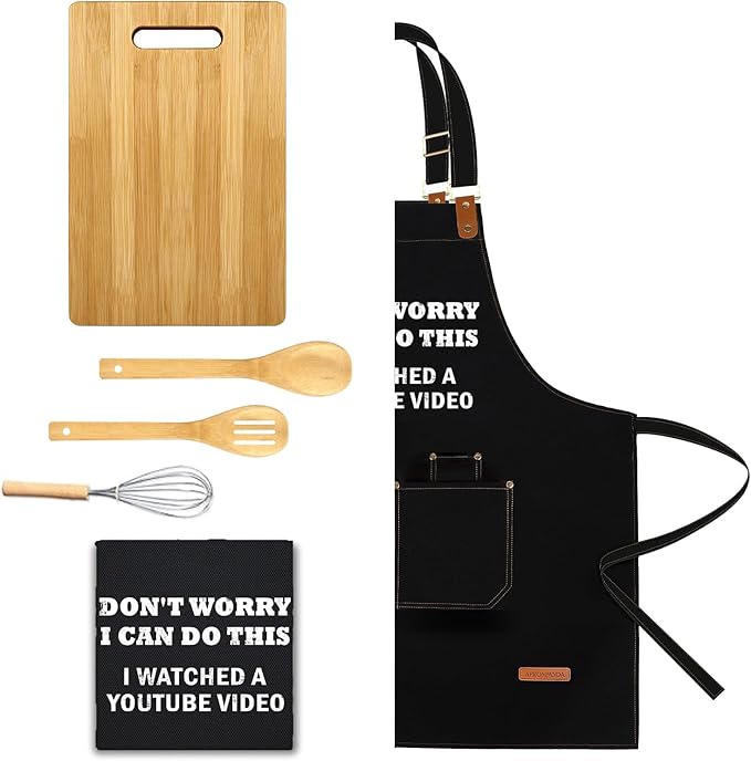 Baking Apron for Men Women,Funny Apron Baking Gifts with 2 Pockets for Men Women BBQ Grilling,Adjustable Cooking Kitchen Work Waterproof Bib Apron Thanksgiving Christmas - Image 4