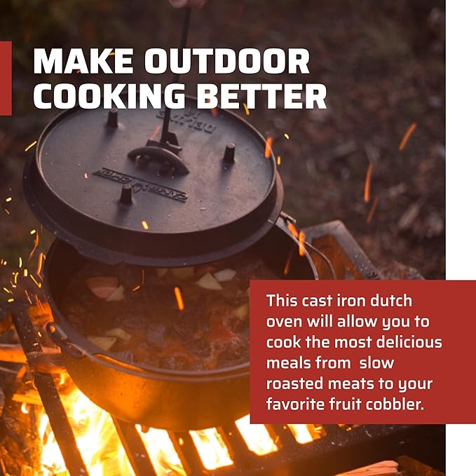 Camp Chef DO-12 Pre Seasoned Cast Iron Dutch Oven, Black - Image 2