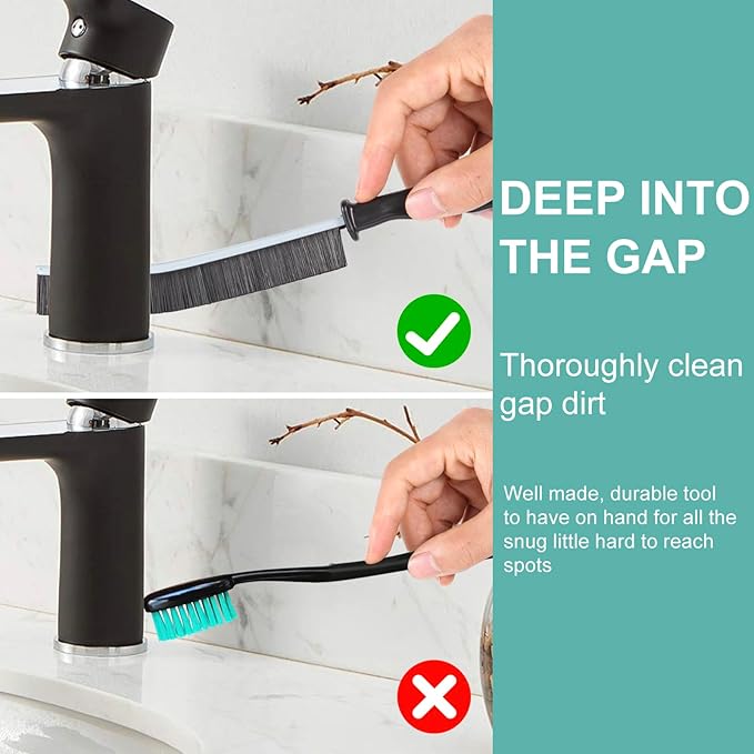 Crevice Cleaning Brush，Hard-Bristled Grout Brush，2026 New Multifunctional Gap Cleaning Brush Tool，Dead Corners Brushes for Bathroom Kitchen Tiles Window Door Slots，5pcs - Image 9