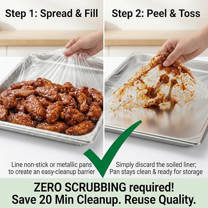 30Pcs Sheet Pan Covers for 24x16, 21x15, 18x13 inch - Extra Large Elastic Food Covers Stretches to 39", 12 Microns Thick Oversized Bowl Covers for Foil Pans & Dough Proofing- BV Certified BPA-Free