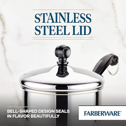 Farberware Classic Stainless Steel Sauce Pan/Saucepan with Lid, 1 Quart, Silver,50000,11.2"D x 6.3"W x 4.4"H - Image 4