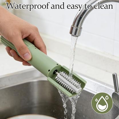 STHF 5X Faster Electric Coconut Grater & Fish Descaler, Anti-Splash Guard with Food-Grade Stainless Steel Blade, Lightweight Portable Coconut Scraper for Kitchen, Camping (Green)