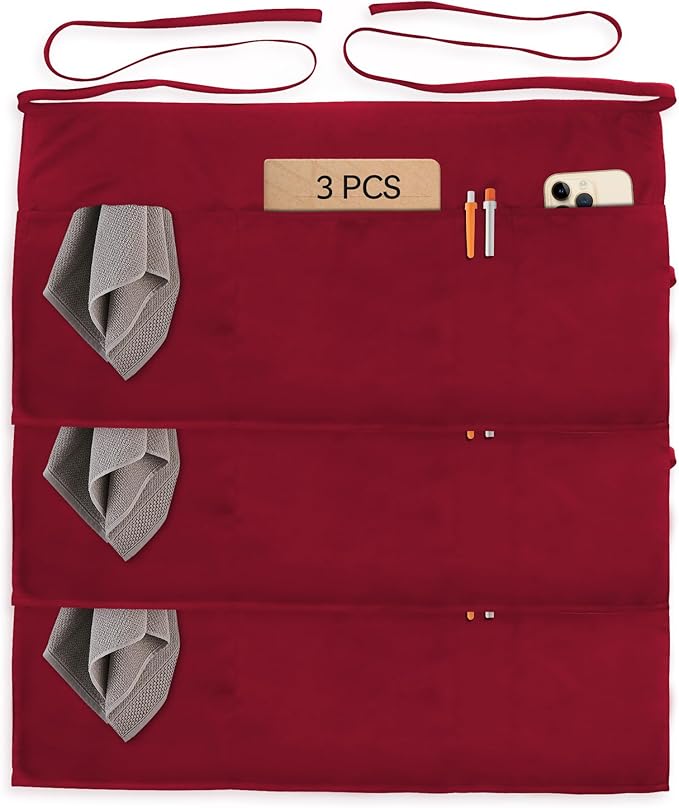 Xeoxarel Aprons with 4 Pockets (Available in 3 Pack / 7 Pack) 23.5'' X 11.5'' by XeoxarelWomensvests