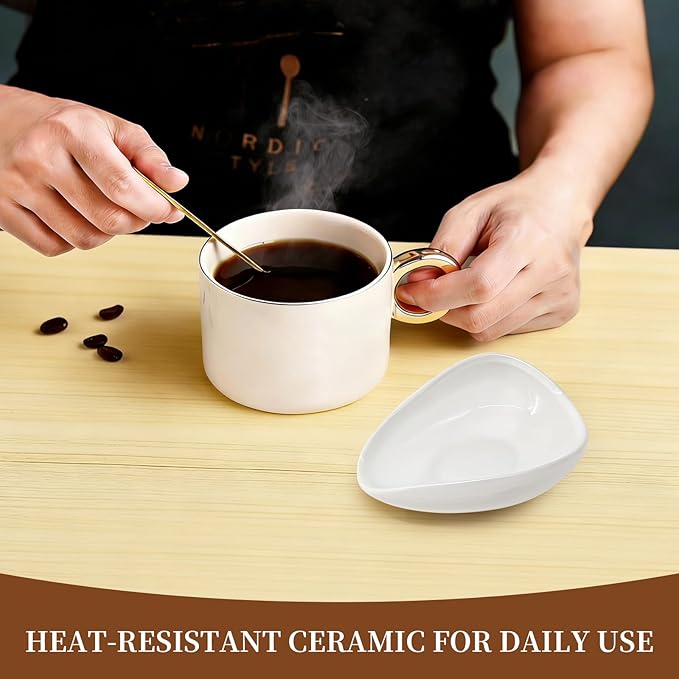 Coffee Spoon Rest, Small Ceramic Coffee Spoon Holder for Coffee Bar, White Mini Spoon Rest for Coffee Station Counter - Image 5