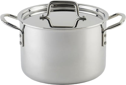 WINCO Tri-Ply Stock Pot, 6-quart-qt-6qt, Silver by Winco