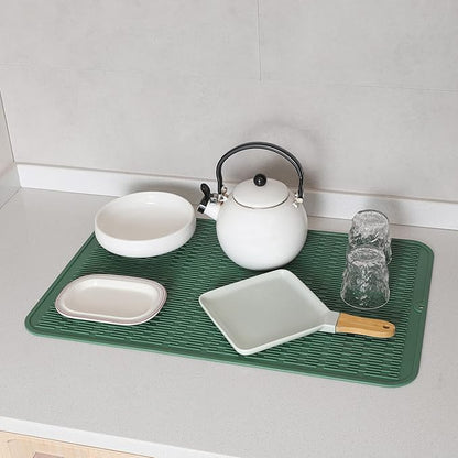MicoYang Silicone Dish Drying Mat for Multiple Usage,Easy clean,Eco-friendly,Heat-resistant Silicone Mat for Kitchen Counter or Sink,Refrigerator or Drawer Liner Green 3XL 28 inches x 18 inches - Image 6