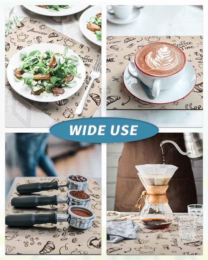 AMOAMI Coffee Mat Hide Stain Rubber Backed Absorbent Dish Drying Mat for Kitchen Counter - Fits Under Coffee Maker & Espresso Machine (12x19, Milk Tea) - Image 6