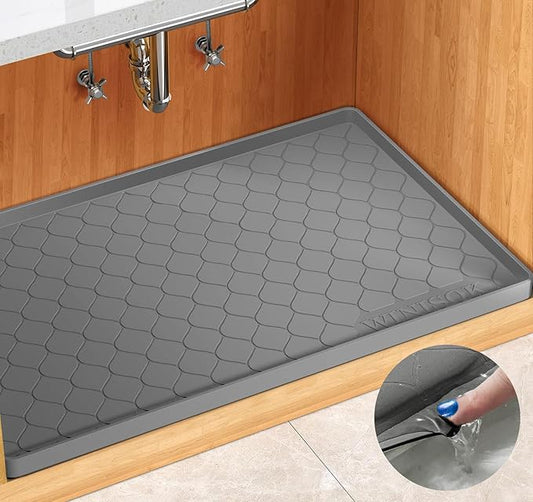 Winisok Silicone Under Sink Mat 31" x 19", kitchen Essentials and Gadgets, Shelf liner and Cabinet Protector, Home Organizers and Storage, Waterproof Bathroom Tray by Winisok