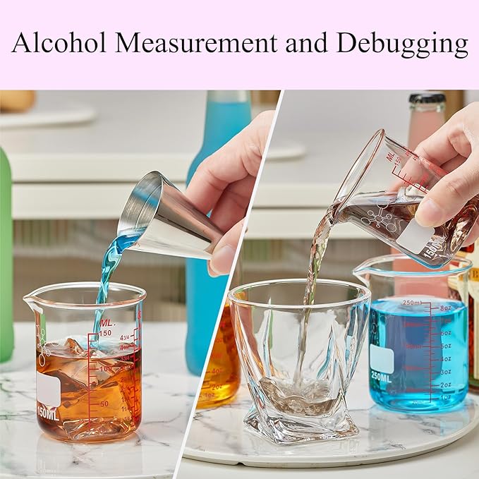 3 Piece High Borosilicate Glasss Liquid Measuring Cups, Includes 150ml(5OZ),250ml(8OZ),and 500ml(16OZ), Dishwasher, Freezer, Microwave, and Preheated Oven Safe, Essential Kitchen Tools - Image 3
