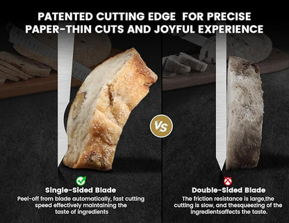 CoquusAid Bread Knife for Homemade Bread, 10.6 Inch Multifunction Serrated Knife, Razor Sharp Slicer, High Carbon German Steel Bread Cutter, Ergonomic Handle Design for Sourdough Turkey Fruit Cutting