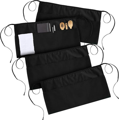 Utopia Wear 4 Pack Server Aprons with 3 Pockets, Waiter and Waitress Waist Aprons for Women with Pockets, Men Short Aprons - Image 5