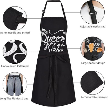 Funny Aprons for Women with Pockets, Kitchen Cooking Grilling Bbq Cute Chef Apron, Mothers Day Birthday Gifts for Women - Image 4