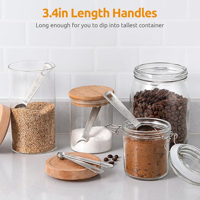 U-Taste Teaspoon Tablespoon Measuring Spoons: 18/8 Stainless Steel Measure Scoop Set of 5, 1/4 TSP, 1/2 TSP, 1 TSP, 1/2 TBSP & 1 TBSP, Metal Kitchen Measurement Utensil for Dry and Liquid Ingredients - Image 7