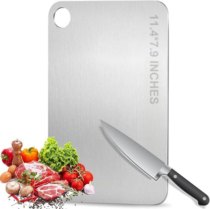 Titanium Cutting Board - 2026 New 100% Pure Titanium Cutting Boards, Food-Grade,Non-Slip Surface, Dishwasher Safe, Elegant Serving Tray, for Charcuterie, Meat, Vegetables, Easy Clean, 11.4"x7.9" by kitchen