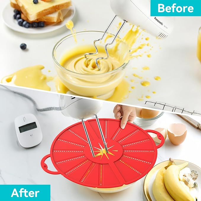 Silicone Splatter Screen for Frying Pan, Foldable Splash Guard, Multi-Use Grease Splatter Guard,Heat-Resistant Trivet Mat, 12" Non-Stick Oil Splatter Guard, Dishwasher Safe, BPA Free-red - Image 7