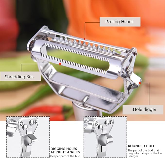 Multifunction Stainless Steel Julienne Peeler Vegetable Peeler Double Planing Grater Kitchen Accessories Cooking Tools - Image 3