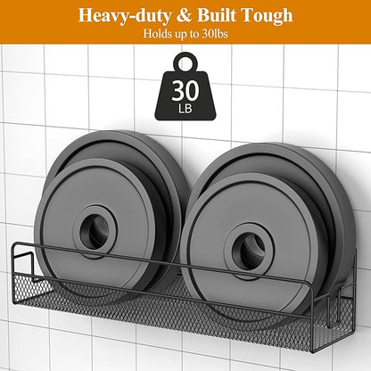 Wall Mounted Spice Rack Organizer, Pantry Door Organizer & Hanging Storage Baskets, Metal Spice Shelf for Kitchen Cabinet, 2 Depth Sizes Hold Large Jars to Nail Polish Bottles, 4 Pack