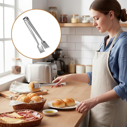6PCS Small Tongs, Serving Tongs 7Inch Stainless Steel Kitchen Tong Small Serving Utensils Tong - Image 7