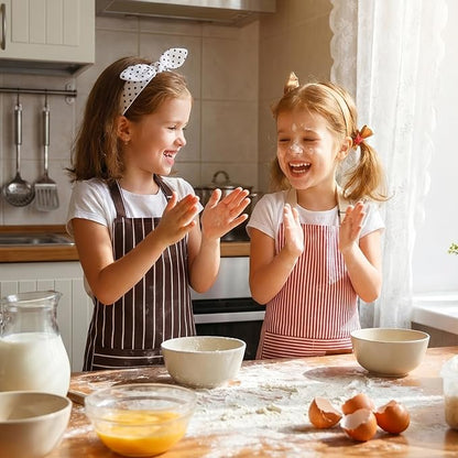 2 Pack Stripes Kids Apron, Kids Cooking Aprons with 2 Pockets, Cute Aprons for Cooking for Boys and Girls
