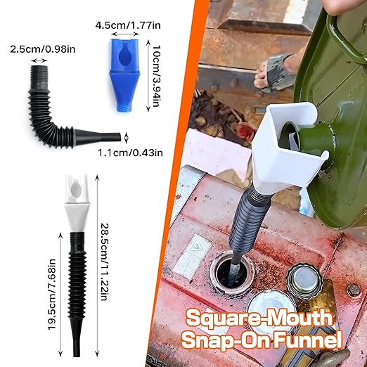 10Pcs Funnels for Automotive Use,Automotive Funnels Set,Wide Mouth Fuel Funnel, Plastic Long Neck Oil Funnel,Flexible Oil Funnel Kit with Spout and Filter for Filling Coolant, Engine Oil, Gasoline - Image 6