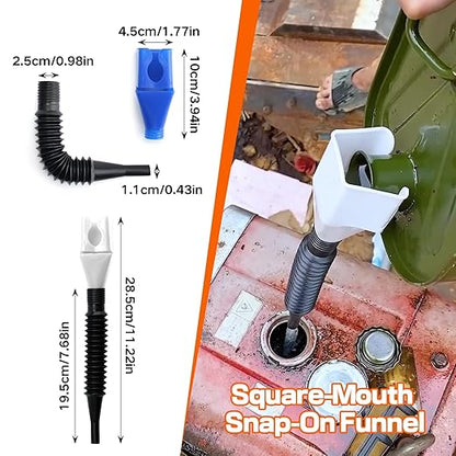 10Pcs Funnels for Automotive Use,Automotive Funnels Set,Wide Mouth Fuel Funnel, Plastic Long Neck Oil Funnel,Flexible Oil Funnel Kit with Spout and Filter for Filling Coolant, Engine Oil, Gasoline - Image 6