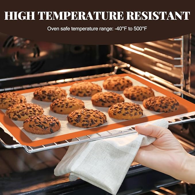 Silicone Baking Mat Set, Reusable Baking Mat, Non-Stick, Food Safe Silicone Mats for Baking, Oven Baking Sheet for Making Cookies, Macaroons, Bread - Image 5