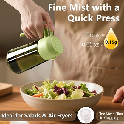 SWEET VIEW 2PCS Olive Oil Dispenser and Oil Sprayer – 16oz/470ml Glass Light-Proof Oil Pourer for Kitchen Air Fryer, Cooking, Salad, and BBQ, with Stickers - Image 3