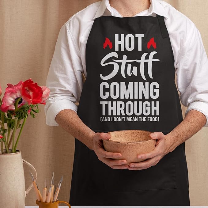 SANDJEST Funny Mens Aprons with Pockets for BBQ Grilling Cooking Grandpa Husband Apron for Birthday Christmas Father's Day