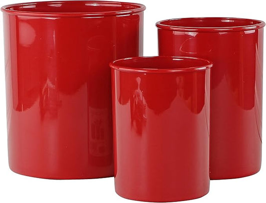 Reston Lloyd Multipurpose Utensil/Crock Holders Organize Wide Variety of Sizes of Utensils & Tools, Includes Extra Large, Large, & Miniature, Set of 3, Red