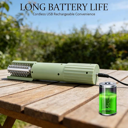 STHF 5X Faster Electric Coconut Grater & Fish Descaler, Anti-Splash Guard with Food-Grade Stainless Steel Blade, Lightweight Portable Coconut Scraper for Kitchen, Camping (Green)
