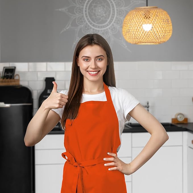 Avalon Kitchen Aprons for Men - 100% Polyester Chef Apron Women with Extra Long Ties - Cooking Aprons for Women & Mens Apron - Image 4