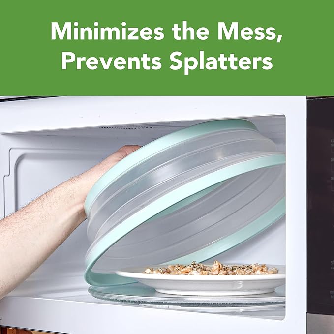 Tovolo Large Microwave Splatter Cover Blue Haze 13 inch Collapsible Silicone Splatter Cover for Extra Large Microwaves, Dishwasher Safe Vented Plate Guard BPA Reheating Cover for Food - Image 2