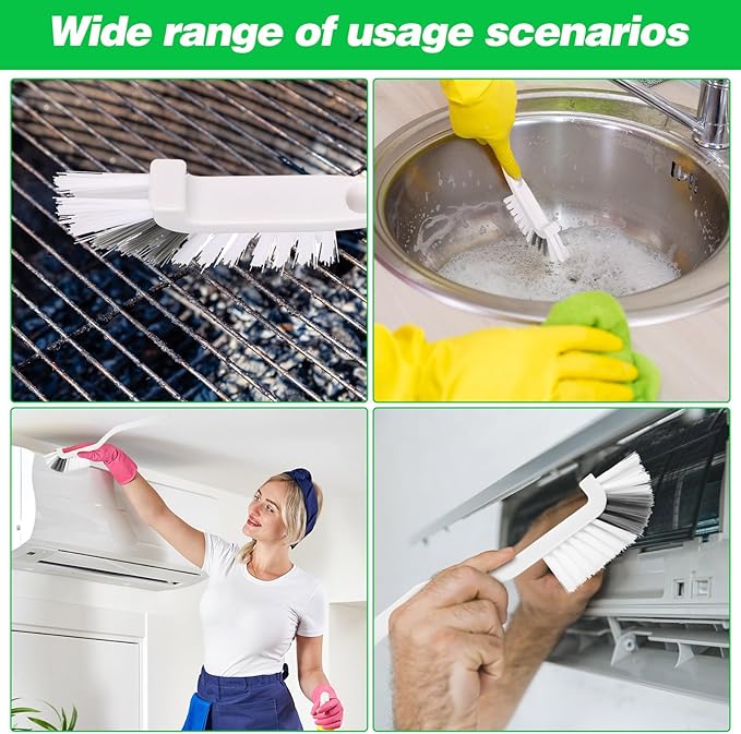 Yinkin 12 Pcs Kitchen Scrub Brush Bulk Sink Bathroom Edge Corner Cleaning Brush Right Angle Mini for Grout Household Dishwasher Tile Lines Window Track Deep Cleaning with Stiff Bristles - Image 4