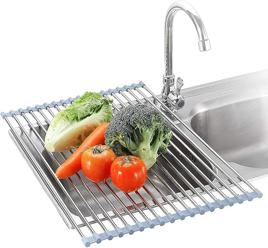 Seropy Extra Large 20.5"x13.7" Roll Up Dish Drying Rack Over The Sink Dish Drainer for Kitchen Counter, Sink Drying Rack Drying Mat Folding Rack Kitchen Sink Organizer Home Essentials by SeropyDirect