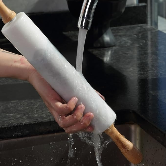 Koville Marble Rolling Pin, Non-Stick African Stone Polished Dough Roller, Pasta, Dumpling, Ravioli, Fondant, Pie Crust, Kitchen Baking Pastry Tools(Namib Fantasy) - Image 7