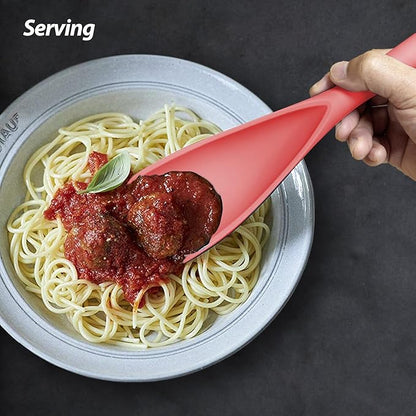 Cooking Spoon for Nonstick Cookwares, VOVOLY Silicone Spoon for Mixing, Scoop, and Scrape,Seamless Design, 12.6'', 2 Pack, Red - Image 7