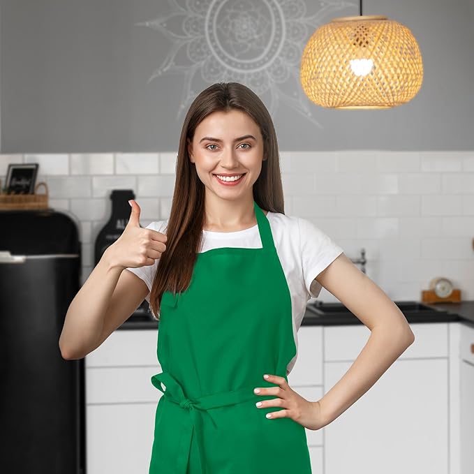Avalon Kitchen Aprons for Men - 100% Polyester Chef Apron Women with Extra Long Ties - Cooking Aprons for Women & Mens Apron - Image 4