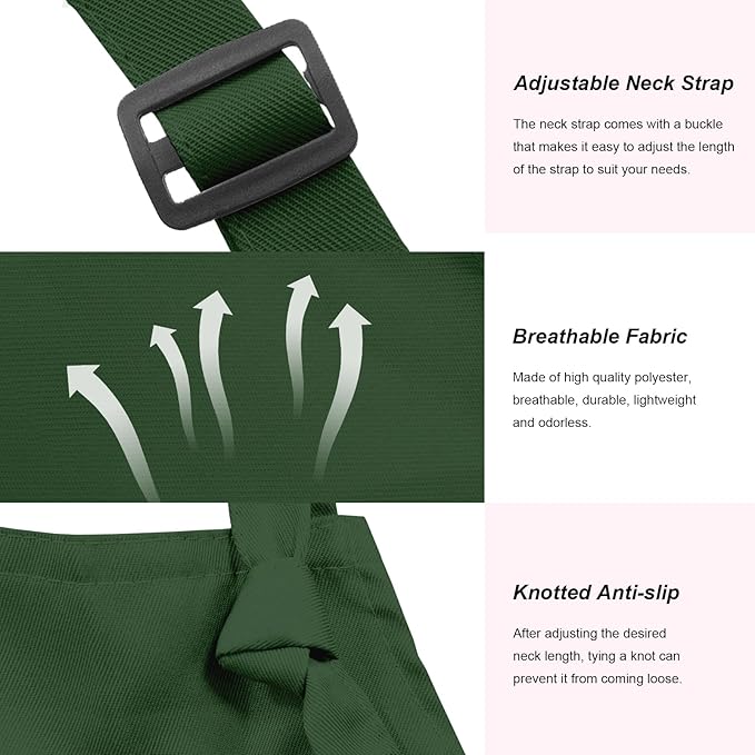 15 Pcs Adult Aprons Bulk with Pockets Adjustable Bib Chef Apron for Women Men Painting Cooking Crafting (S/L) - Image 3