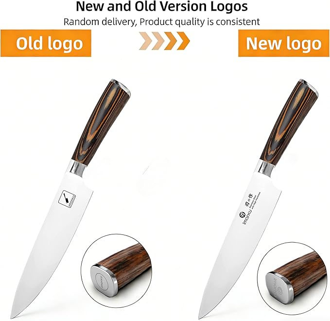 imarku Chef Knife - Pro Kitchen Knife 8 Inch Chef's Knives Japanese HC Steel Sharp Paring Knife with Ergonomic Handle, Tawny Handle, Best Gifts for Men and Women, Gyutou knives - Image 2