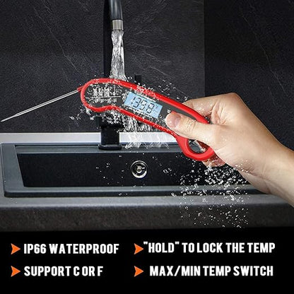Meat Thermometer Digital, Instant Read Meat Thermometer for Grill and Cooking, Waterproof Food Thermometer for Kitchen and Outside, BBQ, Turkey, Candy, Liquids, Beef - Image 5