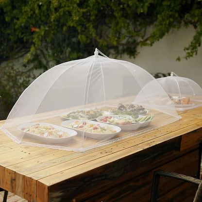 Simply Genius Pop-Up Mesh Food Covers - 17 x 17 in, White, 6 Pack, Large & Tall - Reusable & Collapsible Food Tents for Outdoor Serving - Image 7