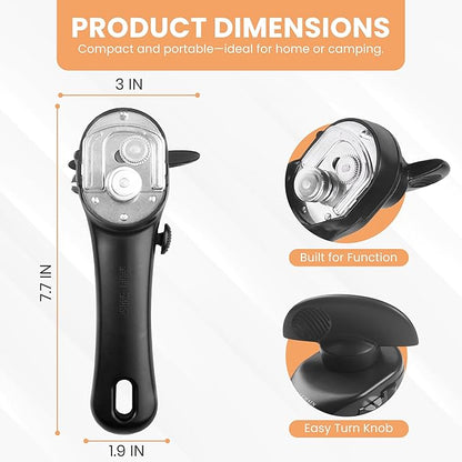 Bellemain- Safe Cut Stainless Steel Ergonomic Can Opener, Manual, Smooth Edge Perfect For Home Chefs and Restauraunts - Image 4