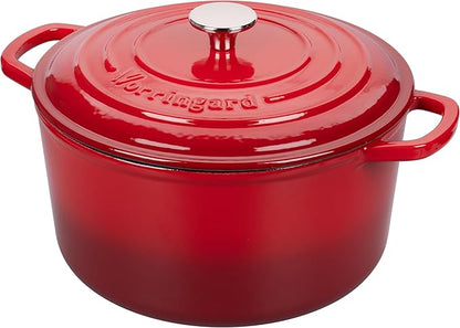 VORRINGARD Enameled Cast Iron Dutch Oven Pot with Lid, for Sourdough Bread Baking, Round Dutch Ovens, 6 Quart, Red by Unknown