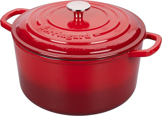 VORRINGARD Enameled Cast Iron Dutch Oven Pot with Lid, for Sourdough Bread Baking, Round Dutch Ovens, 6 Quart, Red by Unknown