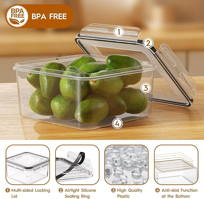 44 PCS Food Storage Containers with Lids Airtight (22 Containers & 22 Lids), Leak proof Meal Prep Container Set for Kitchen Storage, BPA-free, PVC-free Plastic, Microwave/Dishwasher Safe, Labels & Pen - Image 6