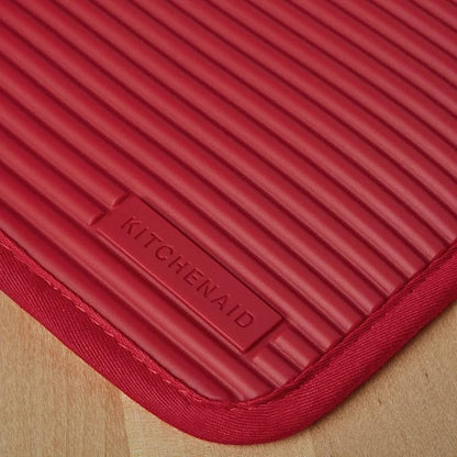 KitchenAid Ribbed Soft Silicone Pot Holder 2-Pack Set, Passion Red, 7"x9" - Image 2