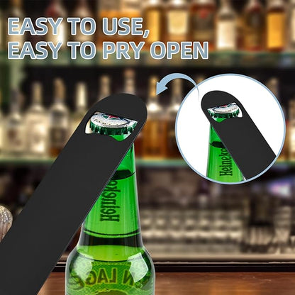 25 Pack Flat Beer Bottle Opener 7 inch Stainless Steel Flat Bottle Opener Beer Bottle Openers for Bartender Kitchen Bar Restaurant (Black) - Image 4
